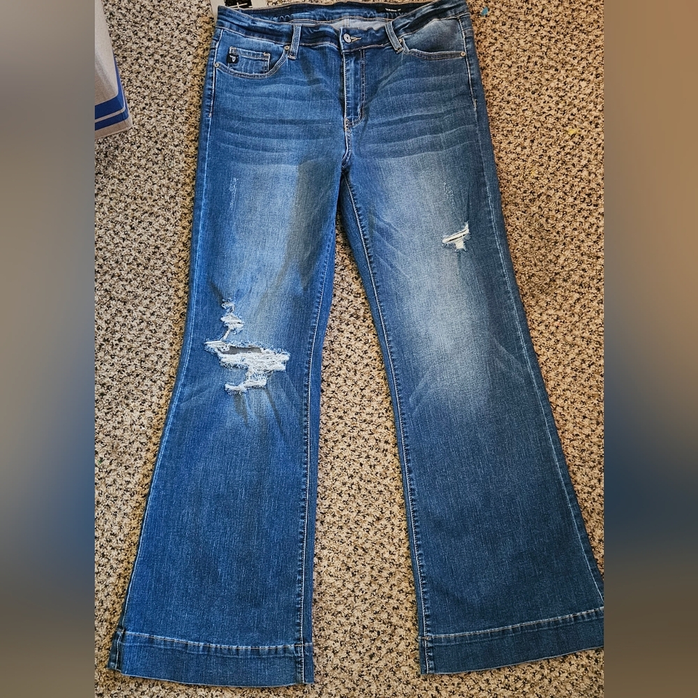 Lucky & Blessed Blue Flare Wide Leg Jeans